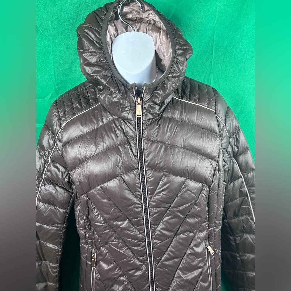 BCBGeneration Metallic DK Brown Puffer Jacket